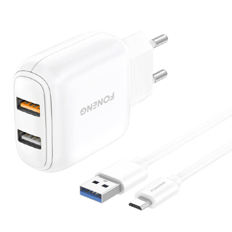 Brzi punjač Foneng 2x USB EU36 + USB Micro kabel