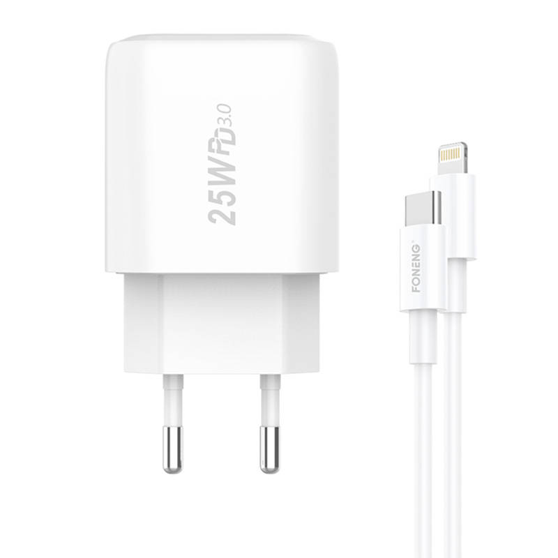 Brzi punjač Foneng 1x USB EU40 + USB C na Lightning kabel