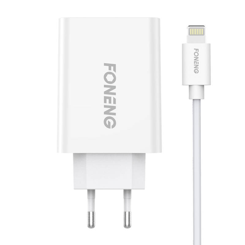 Brzi punjač Foneng 1x USB EU43 + USB Lightning kabel