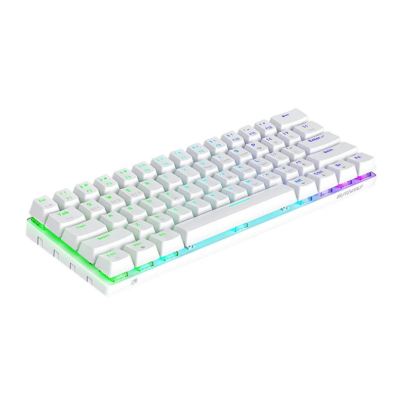 Bežična gaming mehanička tipkovnica BlitzWolf BW-KB0, crveni prekidač, RGB (bijela)