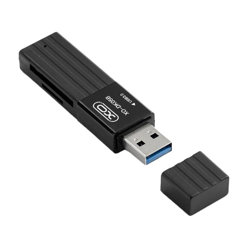 XO DK05B USB 3.0 čitač memorijskih kartica 2W1 (crni)