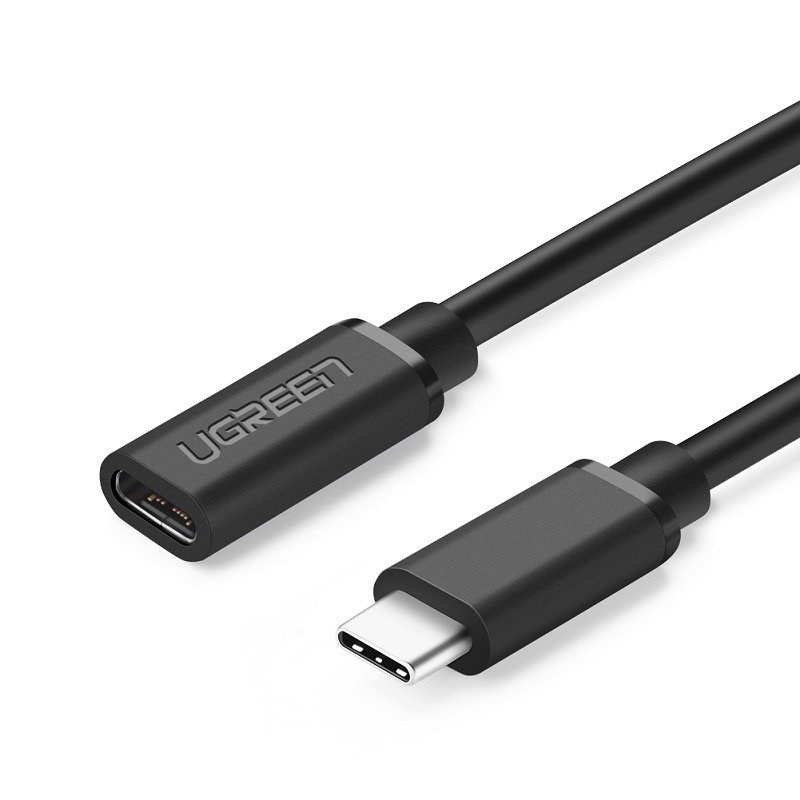 Kabel poniklan UGREEN USB tip C 3.1 muški na ženski 0,5 m (crni)