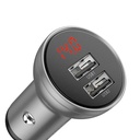 Baseus Digital Display Dual USB 4.8A auto punjač 24W srebrni (paket od 5 komada)