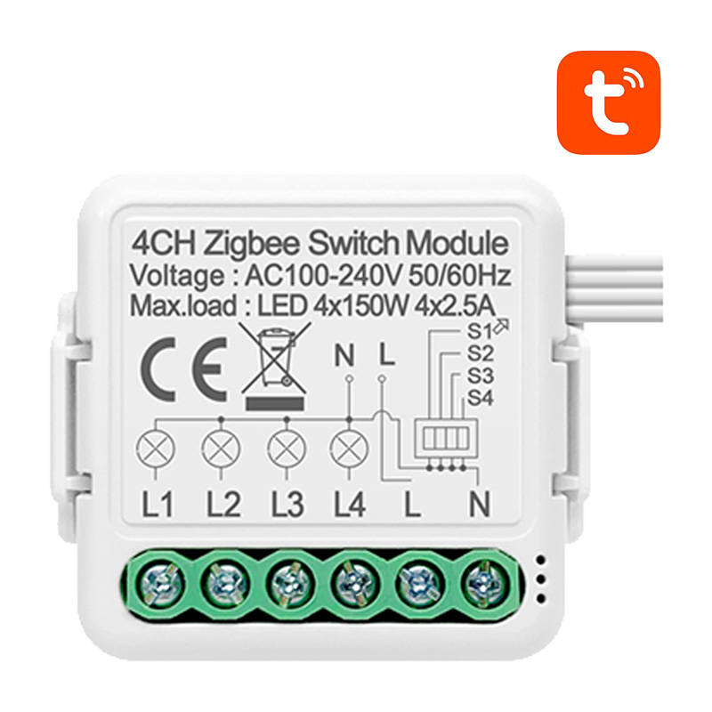 Modul pametnog prekidača ZigBee Avatto N-ZWSM01-4 TUYA