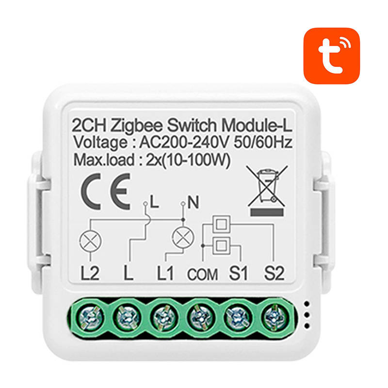 Modul pametnog prekidača ZigBee Avatto N-LZWSM01-2 Nema neutralnog TUYA