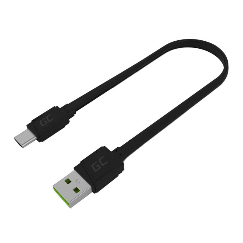 Kabel USB - USB-C Green Cell GCmatte, 25 cm, s Ultra Charge, QC 3.0