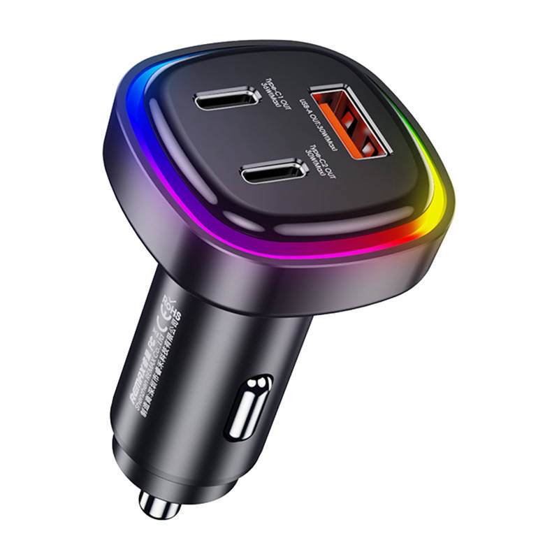 Auto punjač USB, 2x USB-C Remax RCC330, 66W (crni)