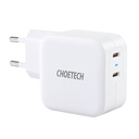 Choetech PD6009 zidni punjač 2x USB-C 20W (bijeli)