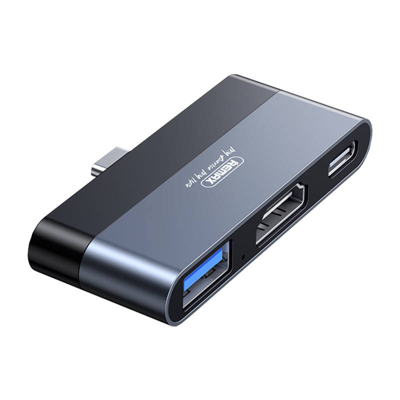 Priključna stanica Remax, RP-U15, USB, HDMI, USB-C (crna)