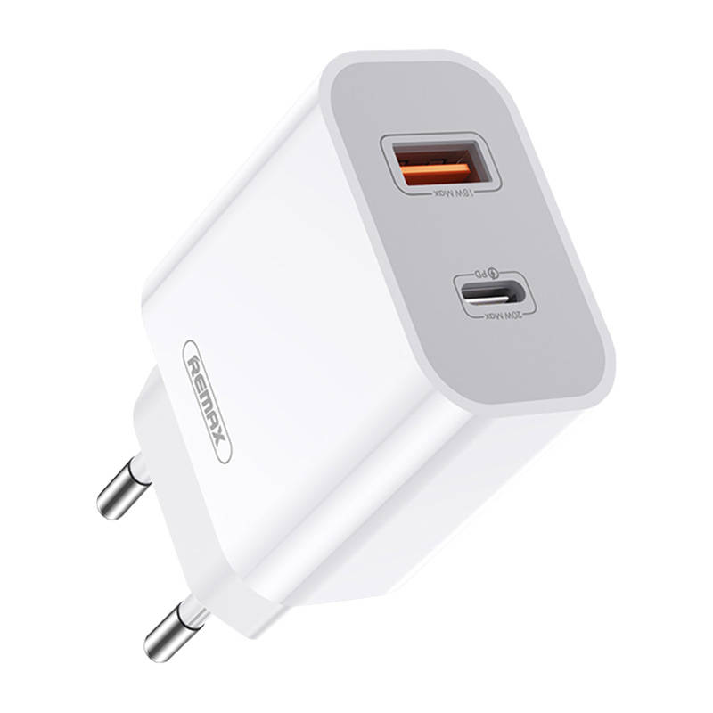 Zidni punjač Remax, RP-U68, USB-C, USB, 20W (bijeli)