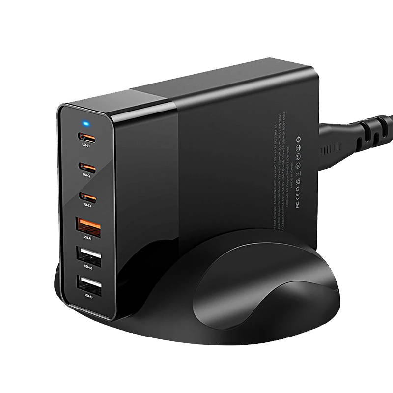 Zidni punjač Blitzwolf BW-S25, 75W, 3x USB + 3x USB-C (crni)