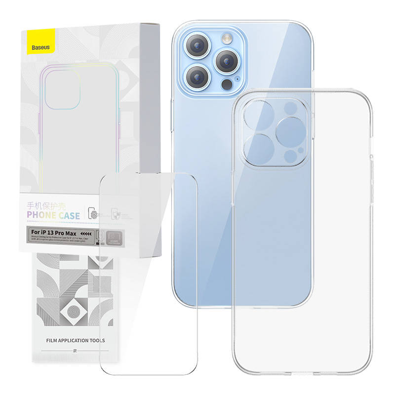 Transparent Case i kaljeno staklo set Baseus Corning za iPhone 13 Pro Max