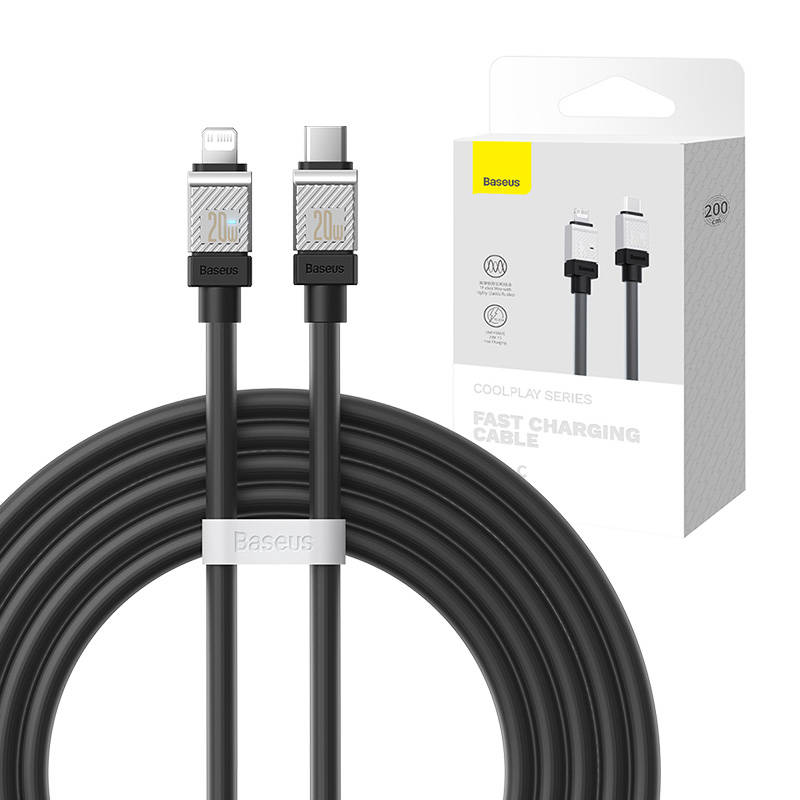 Kabel za brzo punjenje Baseus USB-C na Coolplay Series 2m, 20W (crni)