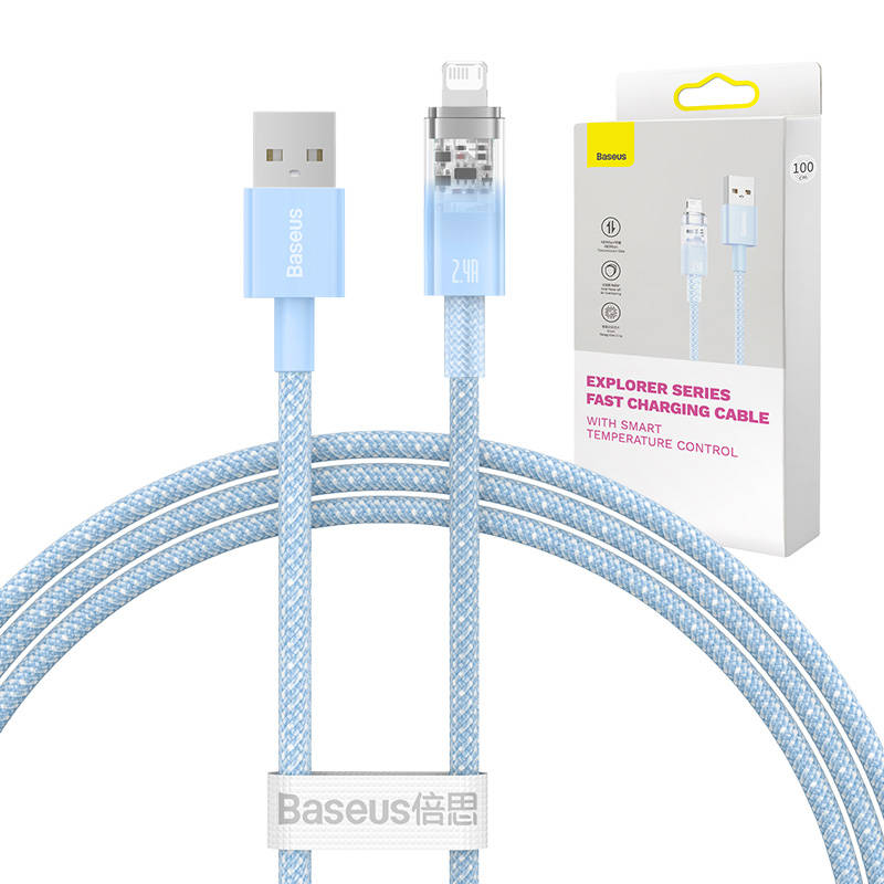 Kabel za brzo punjenje Baseus Explorer USB na Lightning 2.4A 1M (plavi)