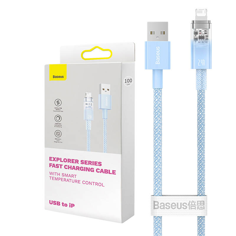 Kabel za brzo punjenje Baseus USB-A na Lightning Explorer Series 2m, 2.4A (plavi)