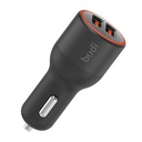 Auto punjač Budi, 2x USB, 36W, QC 3.0 (crni)