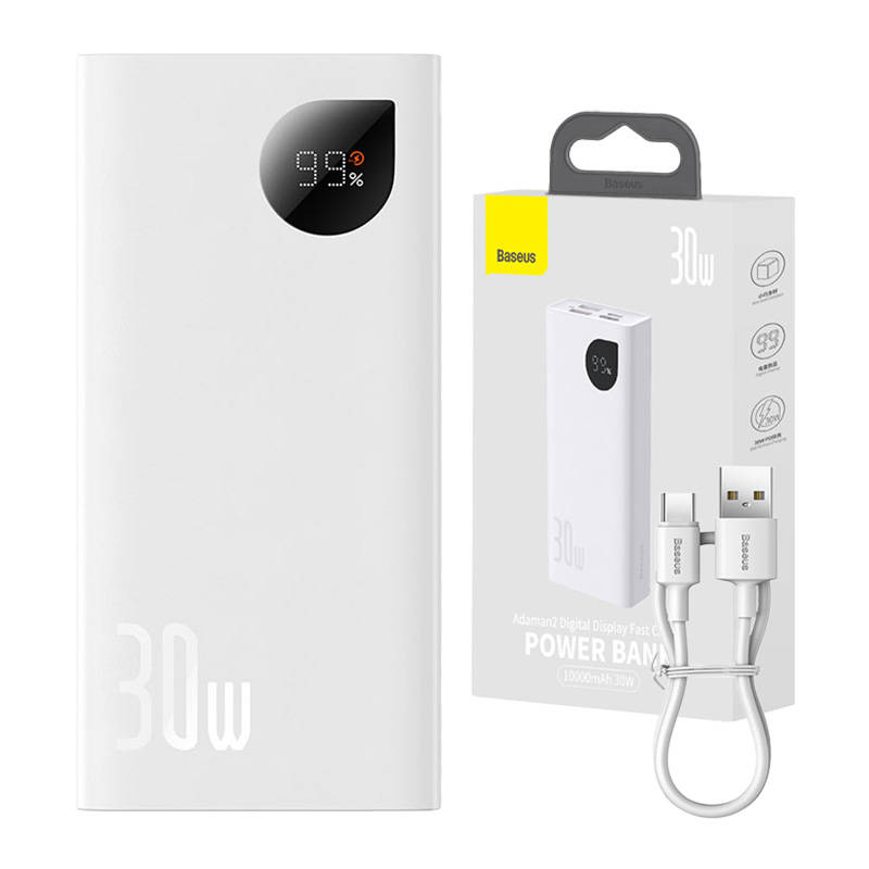 Fast Charge Power Bank Baseus Adaman2 10000mAh 30W Bijela