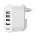 Budi zidni punjač, ​​4x USB, 34W (bijeli)