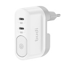 Zidni punjač sa noćnim svjetlom, Budi 2xUSB-C 40W