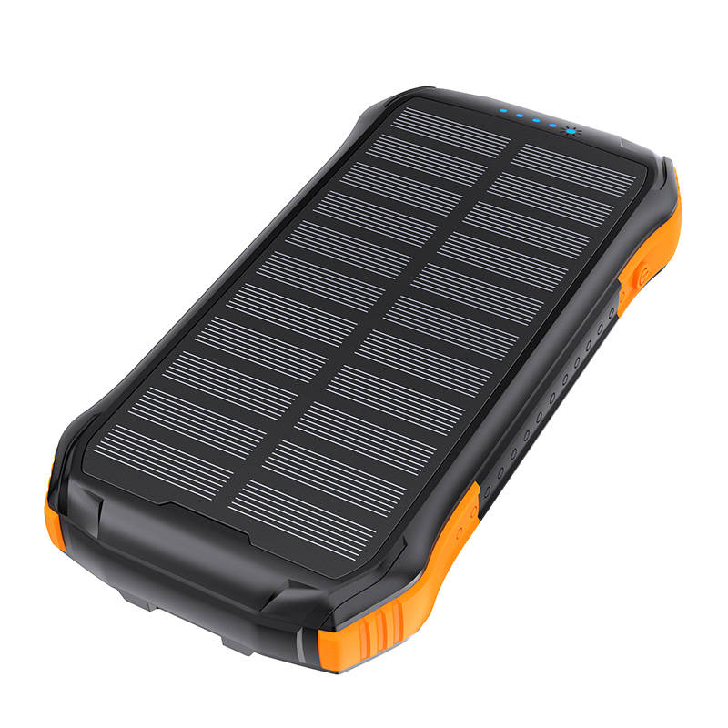 Choetech B659 solarna baterija s induktivnim punjenjem 2x USB 10000mAh Qi 5W (crno-narančasta)