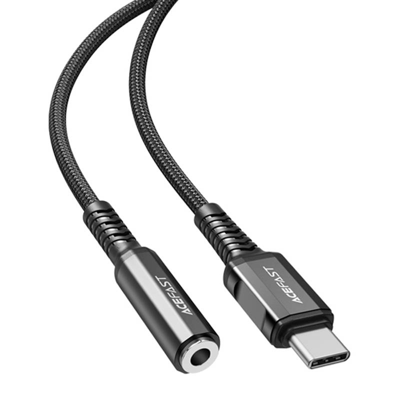 Adapter USB-C na mini jack 3,5mm Acefast C1-07 18cm (crni)