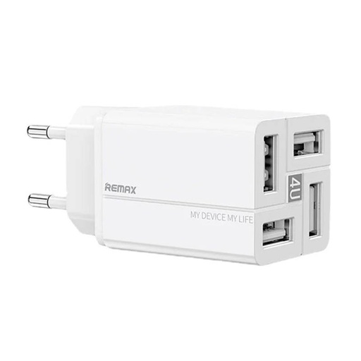 [047773] Zidni punjač Remax, RP-U43, 4x USB, 3.4A (bijeli)