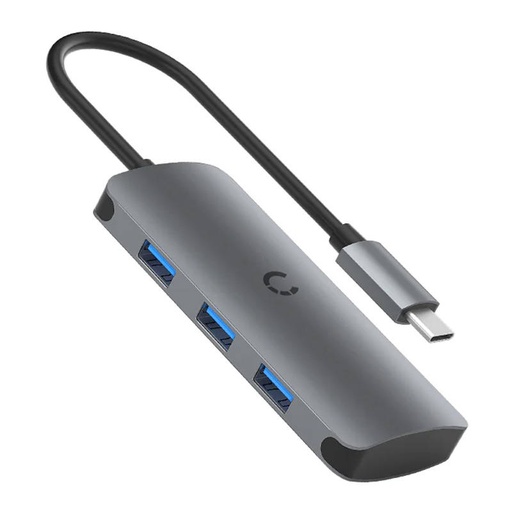 [049089] Hub 6in1 USB-C do 3x USB, USB-C, SD kartica, Micro SD kartica Cygnett SlimMate 100W (siva)