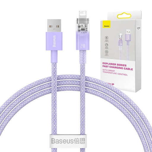 [048710] Kabel za brzo punjenje Baseus USB-A na Lightning Explorer Series 1m 2.4A (ljubičasti)