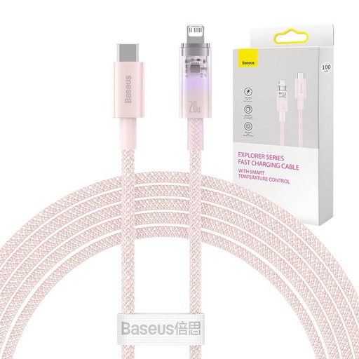 [048712] Kabel za brzo punjenje Baseus USB-A na Lightning Explorer Series 2m 20W (ružičasti)