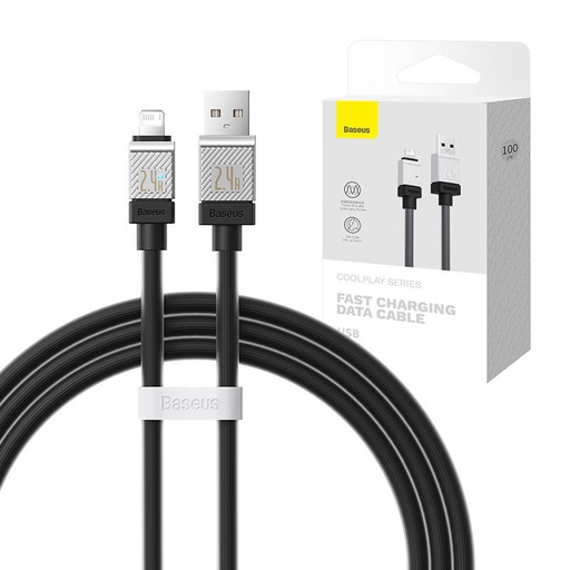 [048721] Kabel za brzo punjenje Baseus USB-A na Lightning Coolplay Series 1m, 2.4 (crni)