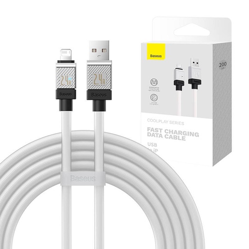 [048726] Kabel za brzo punjenje Baseus USB-A na Lightning CoolPlay Series 2m, 2.4A (bijeli)