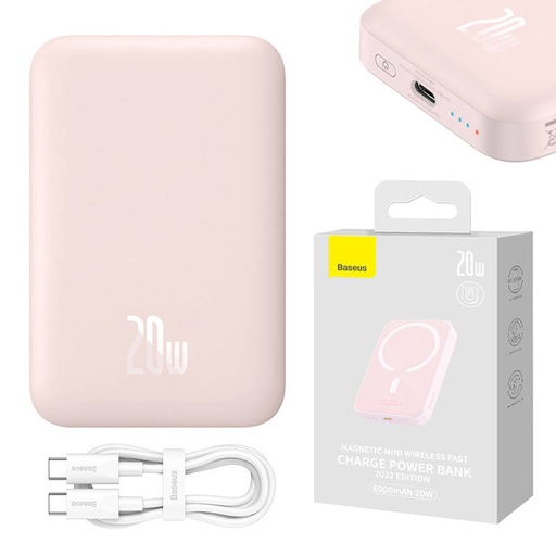 [048751] Powerbank Baseus Magnetic Mini 6000mAh 20W (roza)