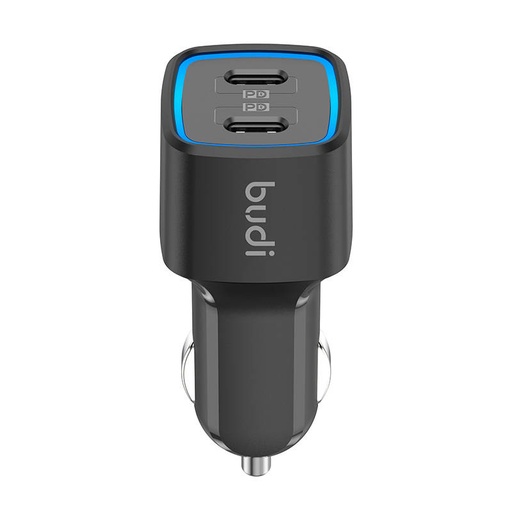 [050629] Auto punjač Budi 065R, 2x USB-C, PD 60W (crni)