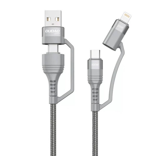 [047220] USB kabel Dudao L20xs 4u1 USB-C / Lightning / USB-A 2.4A, 1m (siv)