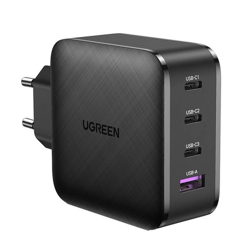 [049114] Zidni punjač GaN UGREEN CD224, 3x USB-C, 1x USB, Power Delivery 3.0, GaN, 65W (crni)