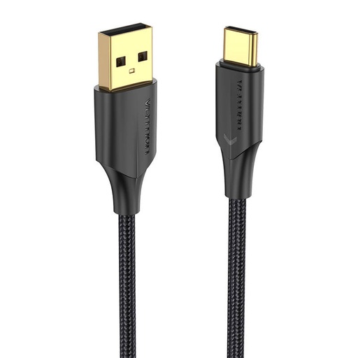 [051150] Kabel za punjenje USB 2.0 na USB-C Vention CTFBF LED 3A 1m (crni)