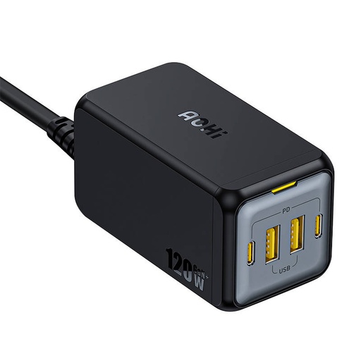 [051259] AOHI Stolni punjač 120W AOC-C006 120W, 2x USB-C, 2x USB-A (crni)