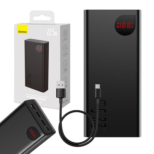 [052058] Fast Charge Power Bank Baseus Adaman, 40000mAh 22,5W (crna)