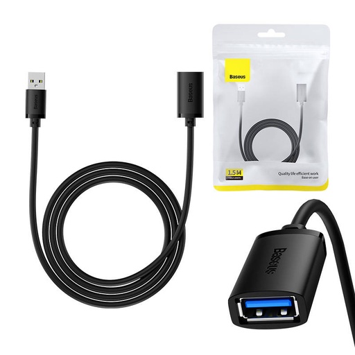 [047006] USB 3.0 produžni kabel Baseus muški na ženski, serija AirJoy, 1,5 m (crni)