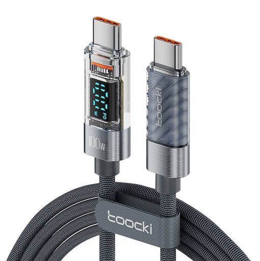 [054349] Toocki kabel za punjenje C-C, 1m, 100W (sivo)