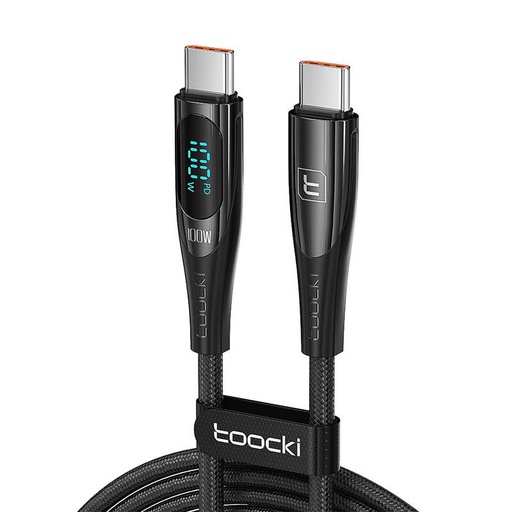 [054345] Toocki kabel za punjenje USB C-C, 1m, PD 100W (crni)