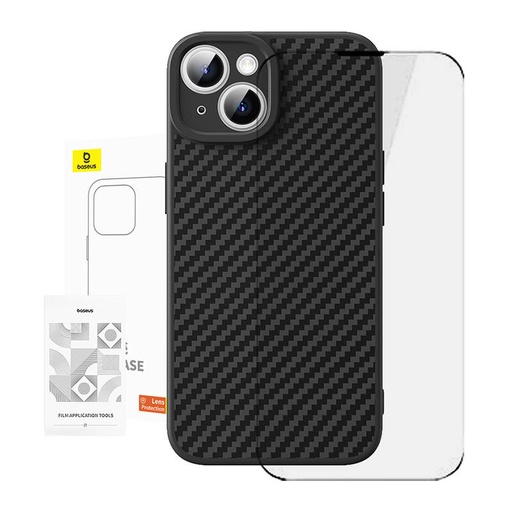 [054745] Case Baseus Synthetic Fiber iPhone 15 + kaljeno staklo