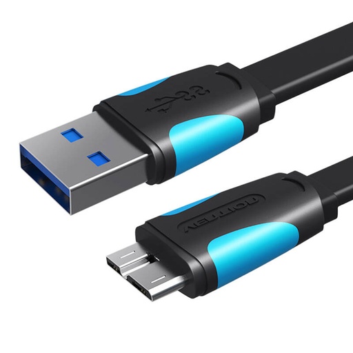 [056718] Plosnati USB 3.0 A na Micro-B kabel Vention VAS-A12-B025 0,25 m crni