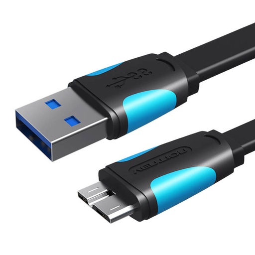 [056719] Plosnati USB 3.0 A na Micro-B kabel Vention VAS-A12-B050 0,5 m crni