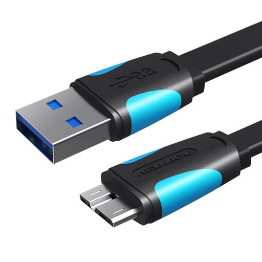 [056720] Plosnati USB 3.0 A na Micro-B kabel Vention VAS-A12-B100 1m crni