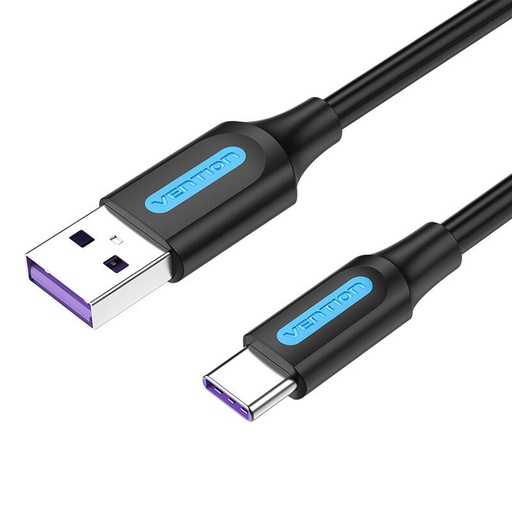 [056233] USB 2.0 A na USB-C 5A kabel Vention CORBC 0,25 m crni PVC