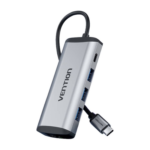 [056680] USB-C na USB-C priključna stanica, 3x USB3.0, PD 0,15m Vention THAHB, siva