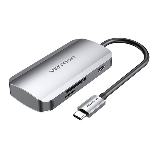 [056682] USB-C na 3x USB3.0 priključnu stanicu, SD, TF, PD 0,15 m Vention TNHHB, siva