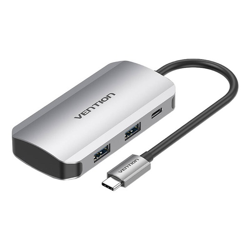 [056293] USB-C priključna stanica na 4x USB3.0, PD 0,15m Vention TNBHB (siva)