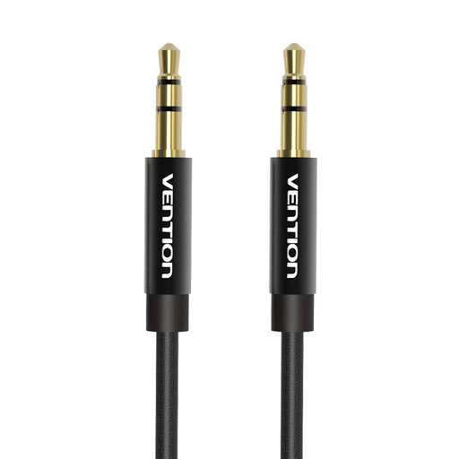 [056187] Vention BAGBG 3,5 mm 1,5 m crni metalni audio kabel (paket od 5 komada)